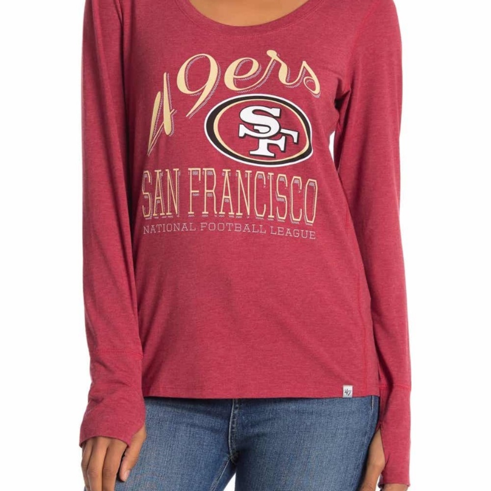 47 Large women’s 49ers long sleeve T-shirt.